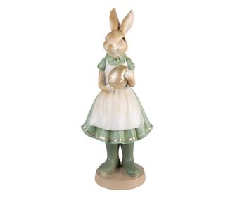 Zöld polirezin Easter Girl Bunny figura 17x15x40 cm