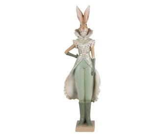 Zöld polirezin Easter Girl Bunny figura 14x10x44 cm