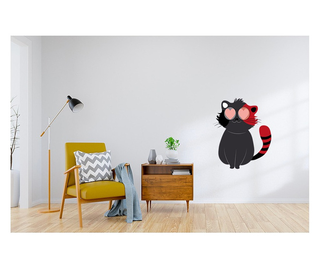 Sticker decorativ Pisica, Multicolor, 68 cm, 3258ST