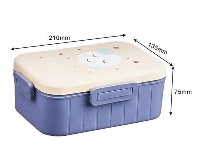 Set caserola compartimentata alimentara, Purpley, cu lingurita, furculita si betisoare pentru copii si adulti, lunch box, 1L, al