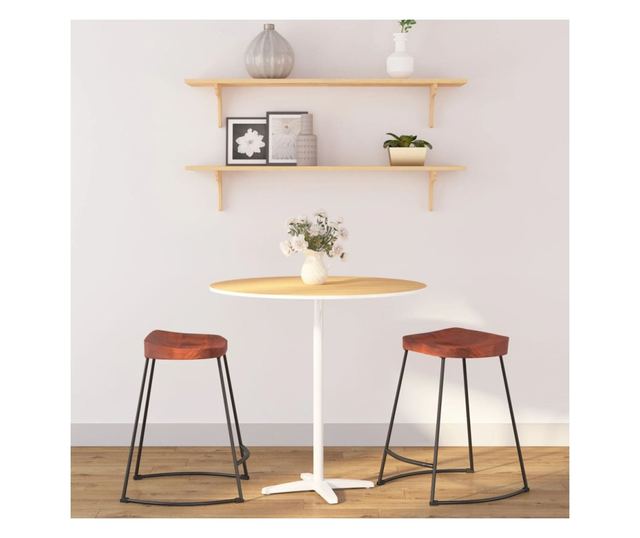 Barski stol Gavin 2 kosa 45x38x53 cm trden mangov les