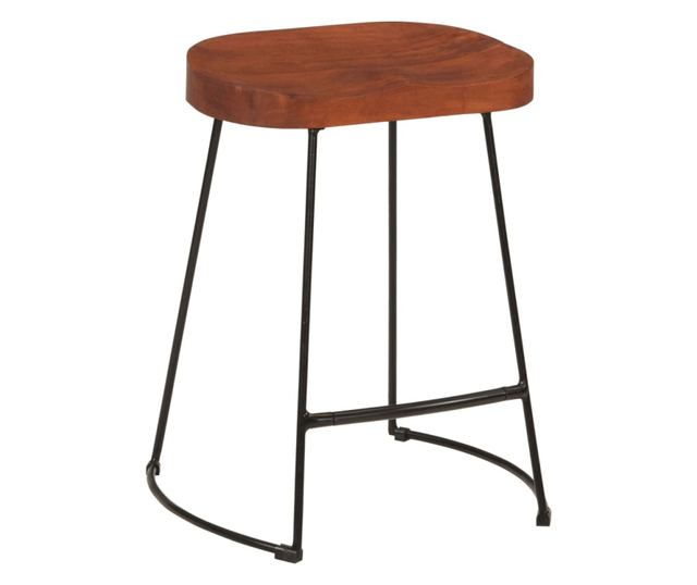 Barski stol Gavin 2 kosa 45x38x53 cm trden mangov les