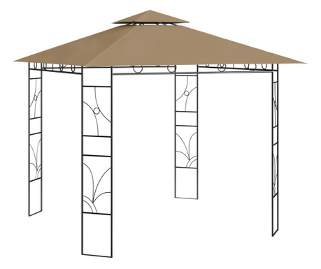 tópszínű pavilon 3 x 3 x 2,7 m 160 g/m²