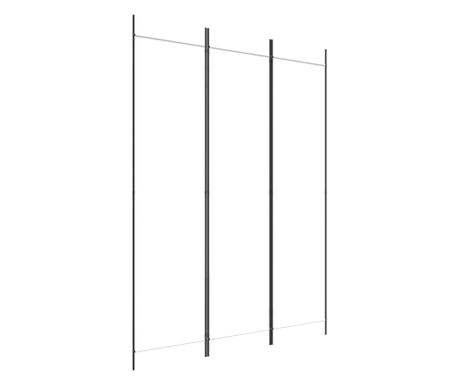 Sobna pregrada s 3 panela bijela 150 x 200 cm od tkanine