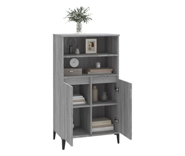 Dulap înalt, gri sonoma, 60x36x110 cm, lemn prelucrat