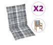 Градински възглавници, 2 бр., сиво каре, 100x50x3 см