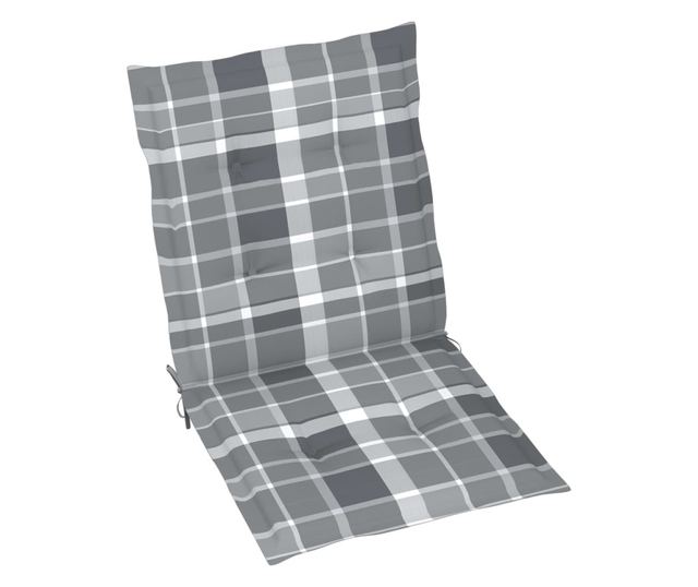 Градински възглавници, 2 бр., сиво каре, 100x50x3 см