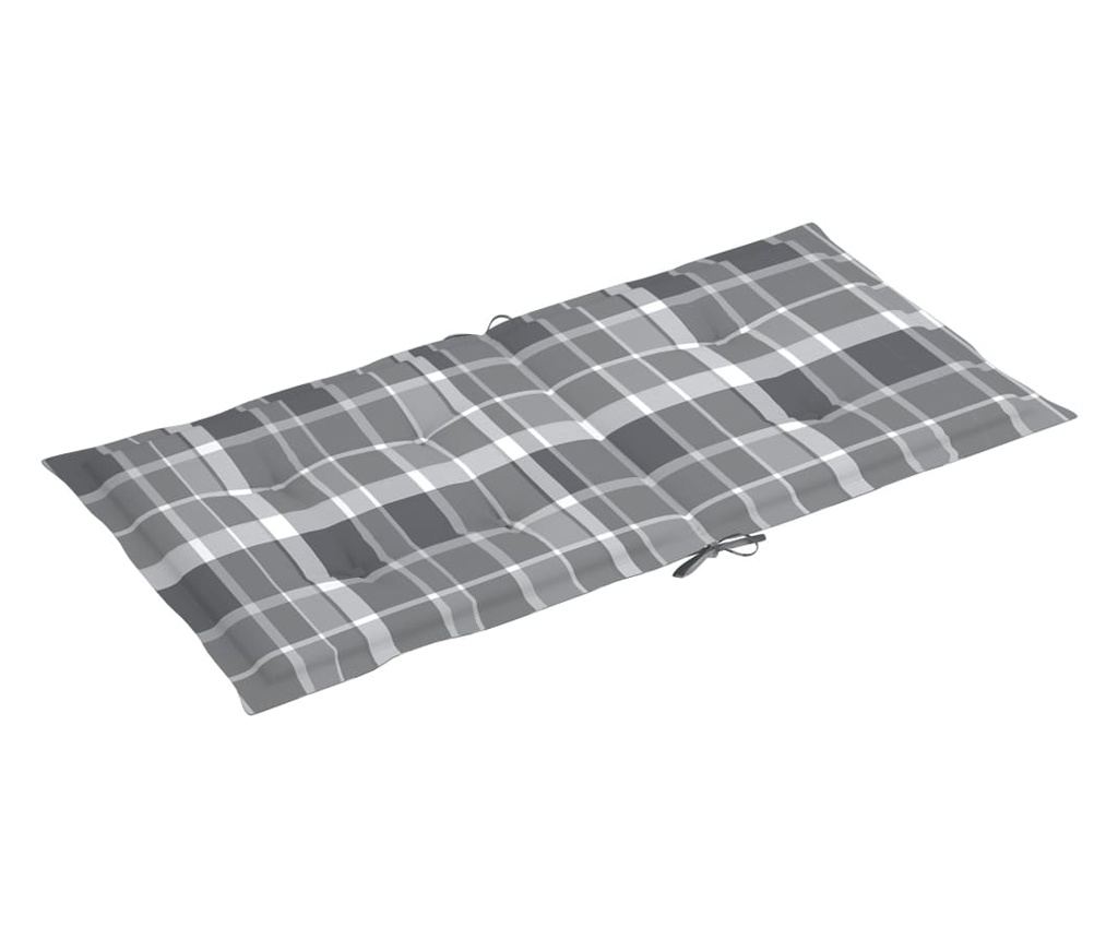 Jastuci za vrtne stolice, 2 kom, sivo karirani, 100x50x3 cm - 3