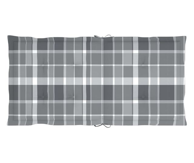 Градински възглавници, 2 бр., сиво каре, 100x50x3 см