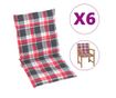 Градински възглавници за седалка, 6 бр., червени, каре, 100x50x3 см thumbnail 1