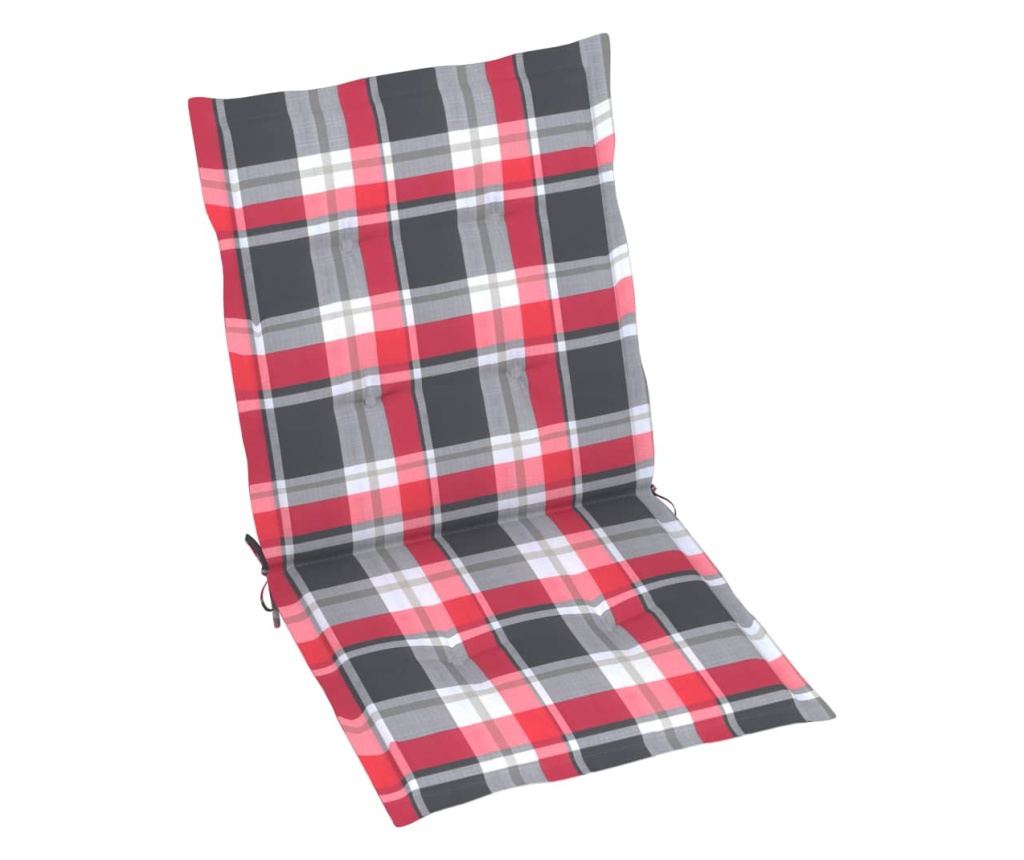 Градински възглавници за седалка, 6 бр., червени, каре, 100x50x3 см - 2