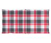 Градински възглавници за седалка, 6 бр., червени, каре, 100x50x3 см thumbnail 4