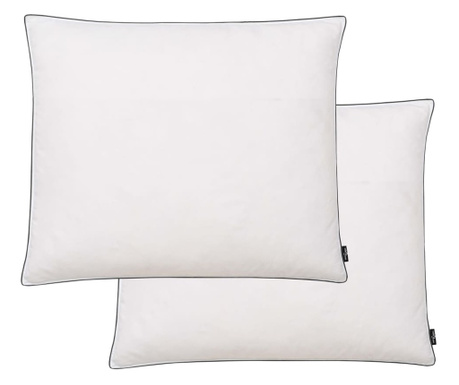 Възглавници, 2 бр, пълнеж от пух/пера, тежки, 70x60 см, бели