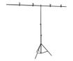 Stalak za pozadinu u obliku slova T crni 201x60x(70-200) cm