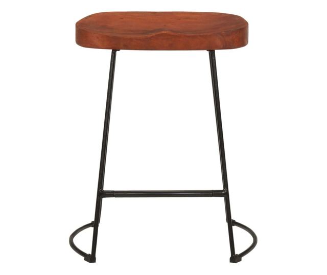 Barski stol Gavin 2 kosa 45x38x53 cm trden mangov les