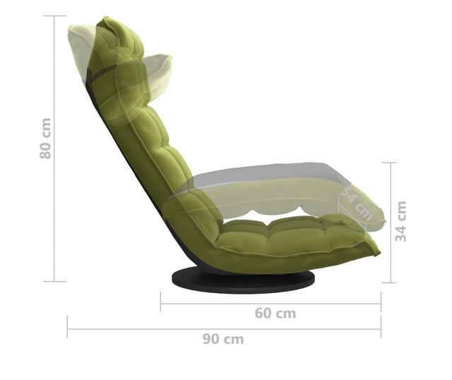 Sjedalo na podu, svijetlozeleno, baršunasto