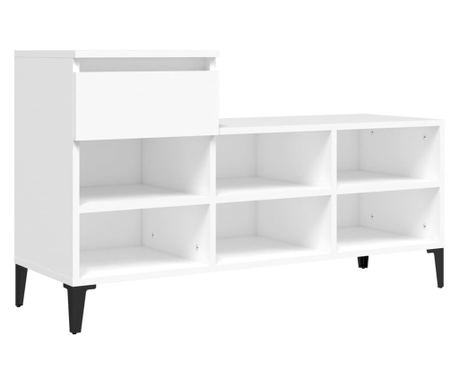 vidaXL Pantofar, alb, 102x36x60 cm, lemn compozit