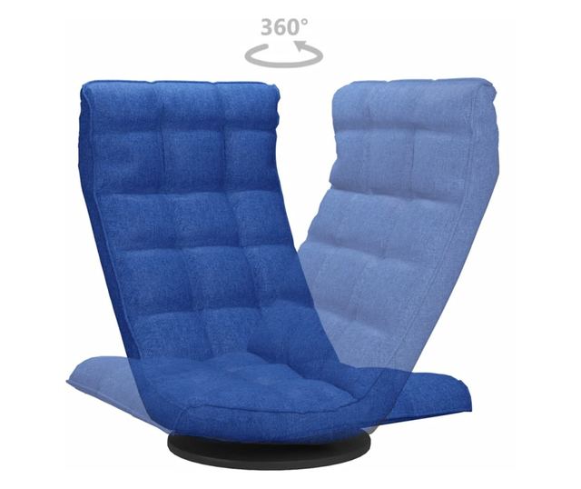 Sjedalo na podu, plavo, tekstilni materijal