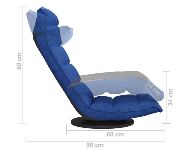 Sjedalo na podu, plavo, tekstilni materijal