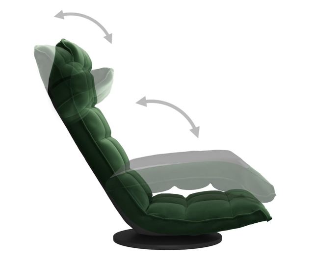 Sjedalo s rotirajućom podlogom, tamnozeleno, baršunasto