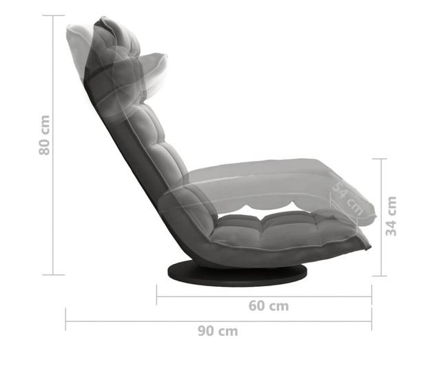 Sjedalo na podu, tamno sivo, baršunasto