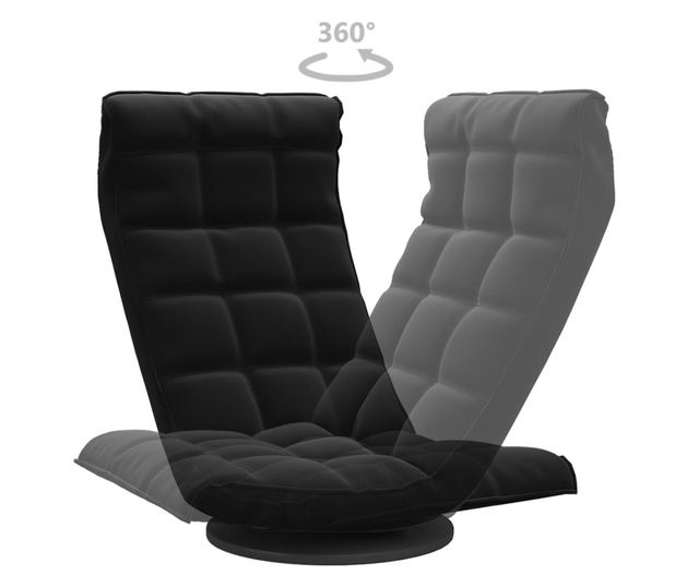 Podesni crni stolac, baršunasti