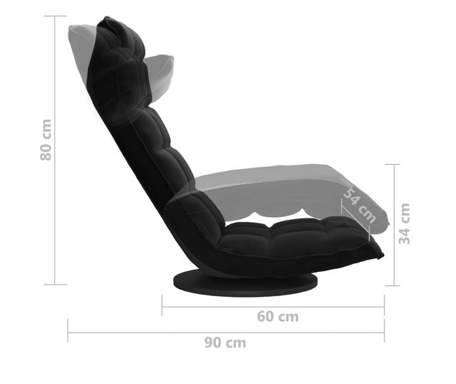 Podesni crni stolac, baršunasti