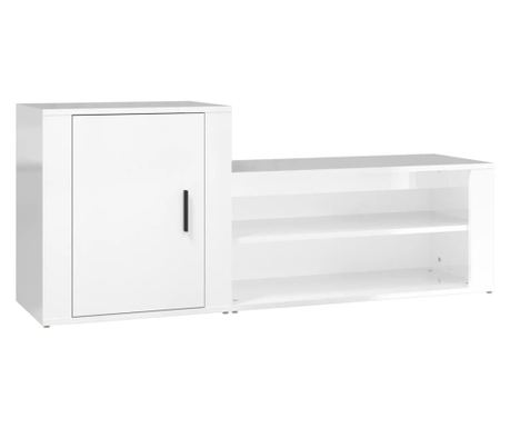 Ormarić za cipele sjajni bijeli 130x35x54 cm konstruirano drvo