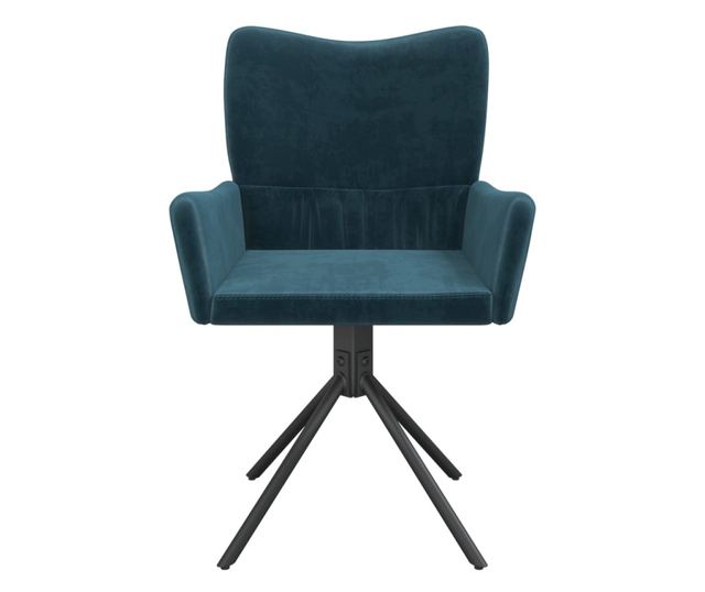 Zakretne kuhinjske stolice, 2 kom., plave, baršun