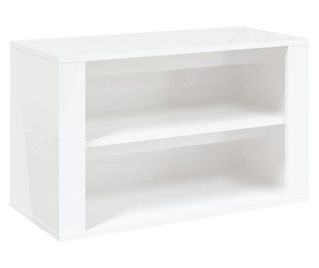 Stalak za cipele sjajni bijeli 75x35x45 cm konstruirano drvo