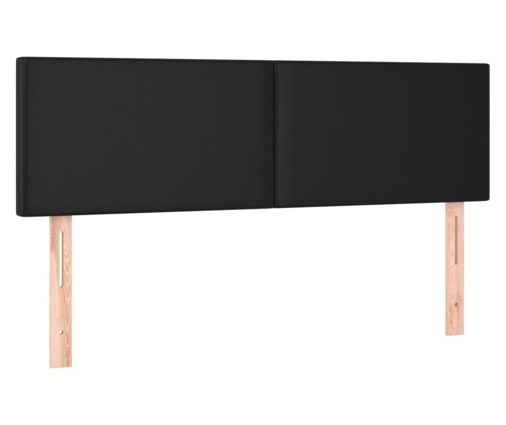 Пружинен спален комплект с матрак и LED, черен, 140x200 см, еко кожа - 7