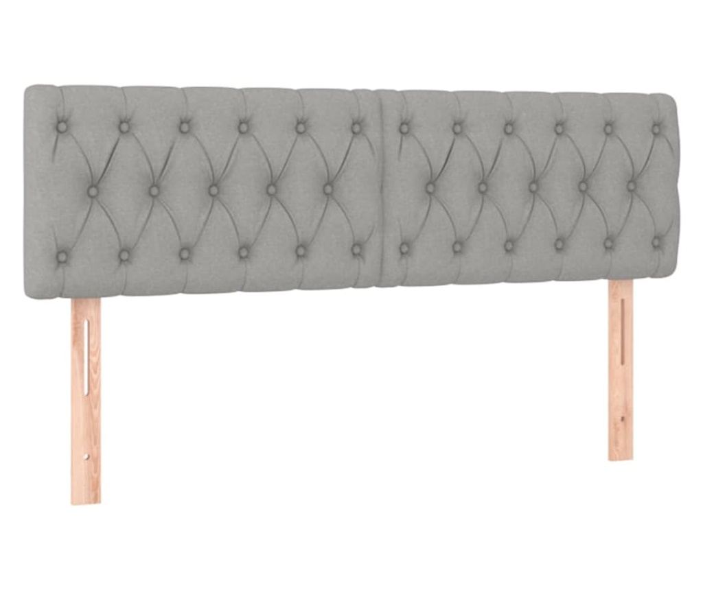 Боксспринг легло с матрак, светло сиво, 140x190 см, текстил - 6