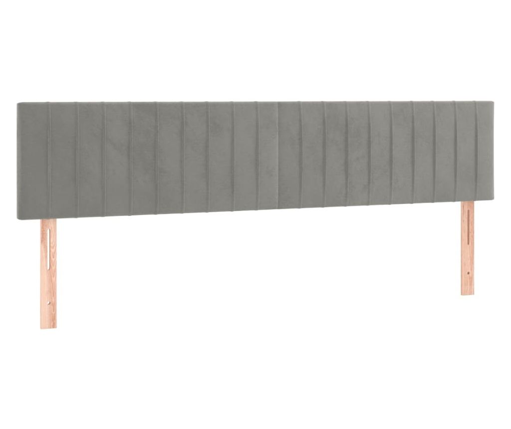 Boxspring krevet s madracem, svijetlo siva, 200x200 cm, baršun - 6
