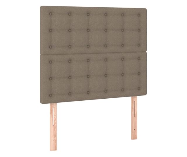 Box spring gy szrke taupe szn matraccal, 90x200 cm, textil
