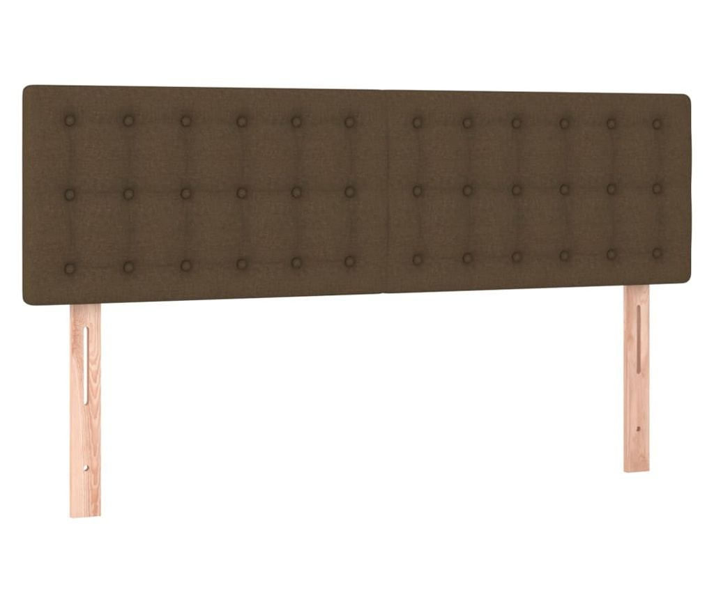 Bed with springs, mattress and LED, dark brown, 140x190 cm, textile - 7