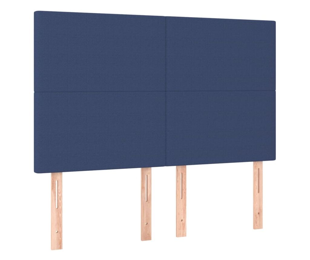 Боксспринг легло с матрак, синьо, 140x200 см, плат - 4