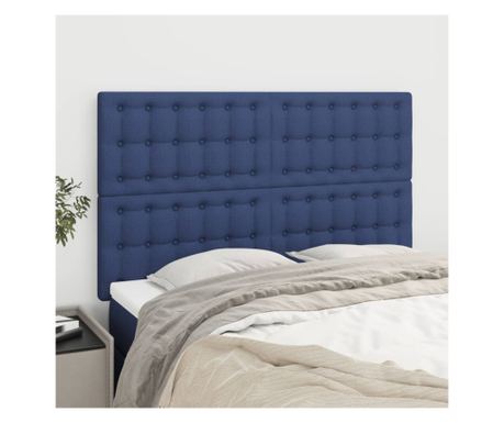 Τσόχες Κρεβατιού, 4 τεμ., Μπλε, 72x5x78/88 εκ., Ύφασμα