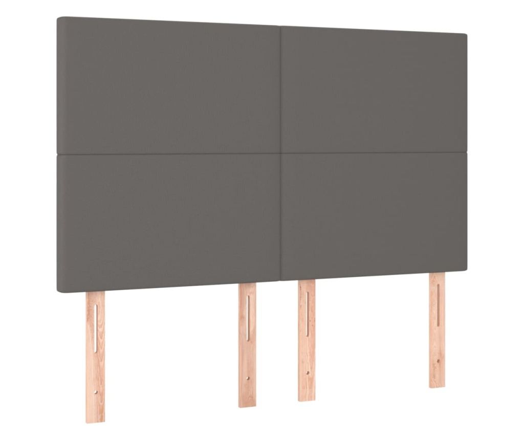 Boxspring krevet, siva, 140x200 cm, umjetna koža - 6
