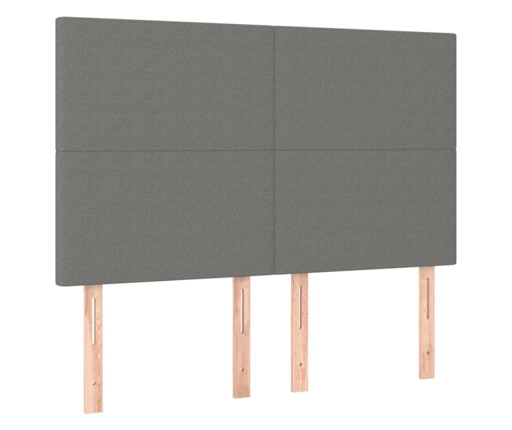 Рамка за легло с матрак и LED, тъмносива, 140x190 см, текстил - 7