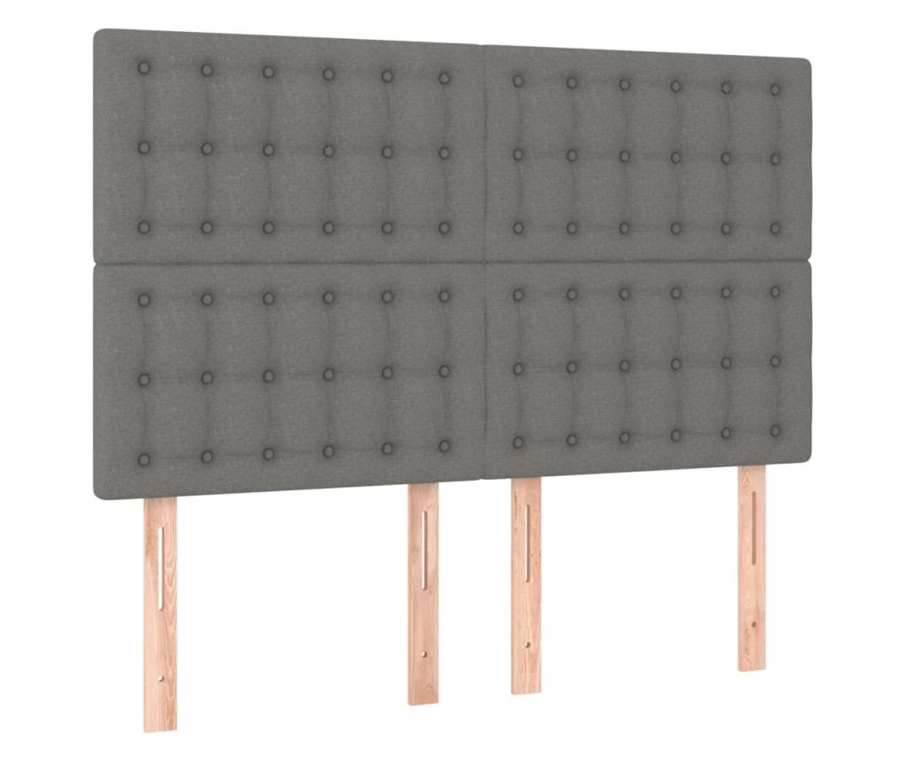 Okvir za krevet s madracem i LED rasvjetom, tamnosivi, 140x200 cm, tkanina - 7