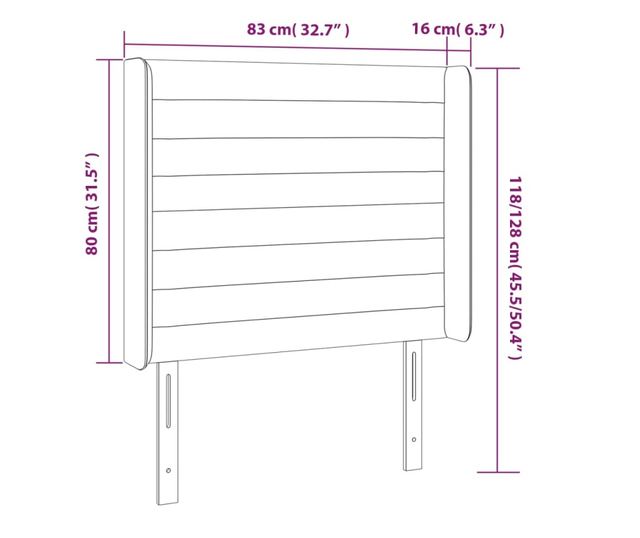 Stt szrke szrnyas gytbla 83x16x118/128 cm textil