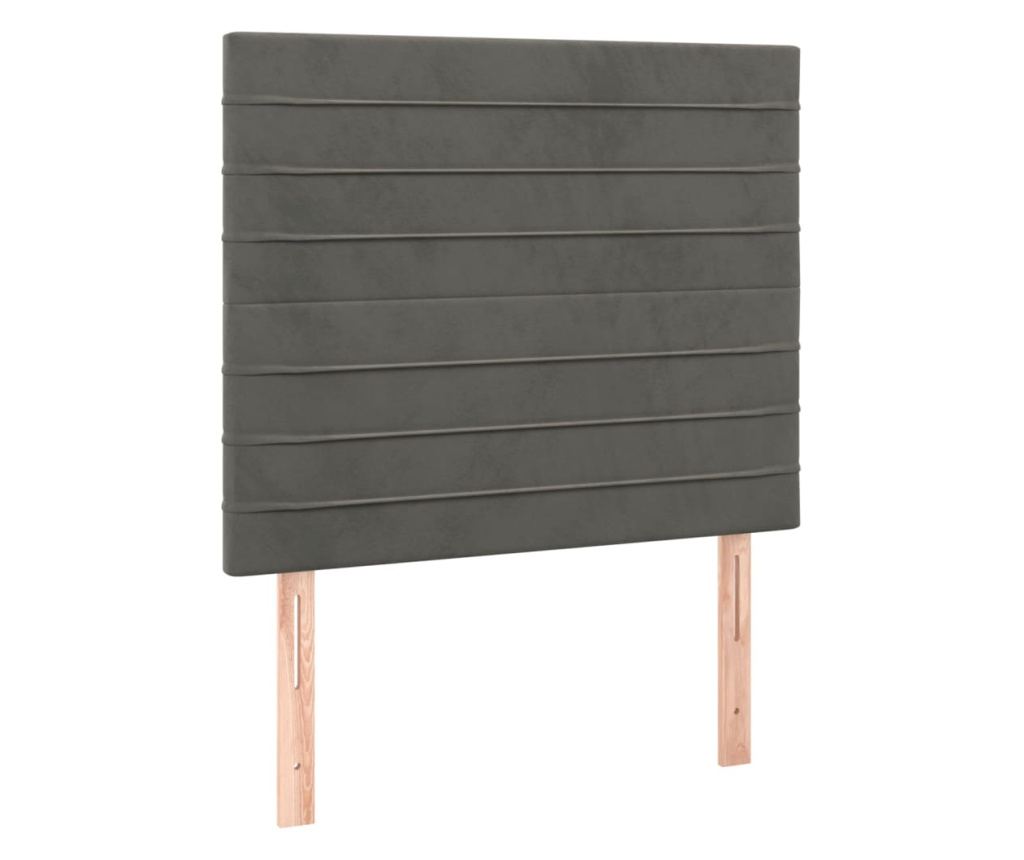 Легло с матрак и LED осветление, тъмносиво, 120x200 см, кадифе - 7