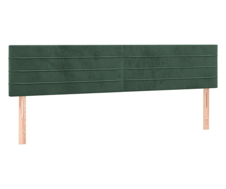 Горна табла за легло, 2 бр, тъмнозелена, 100x5x78/88 см, кадифе