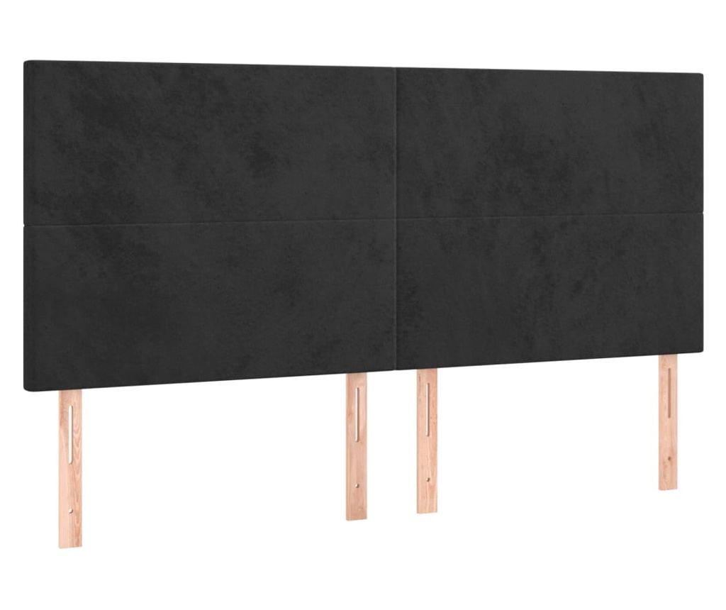 Пружинно легло с матрак и LED, черно, 180x200 см, кадифе - 7