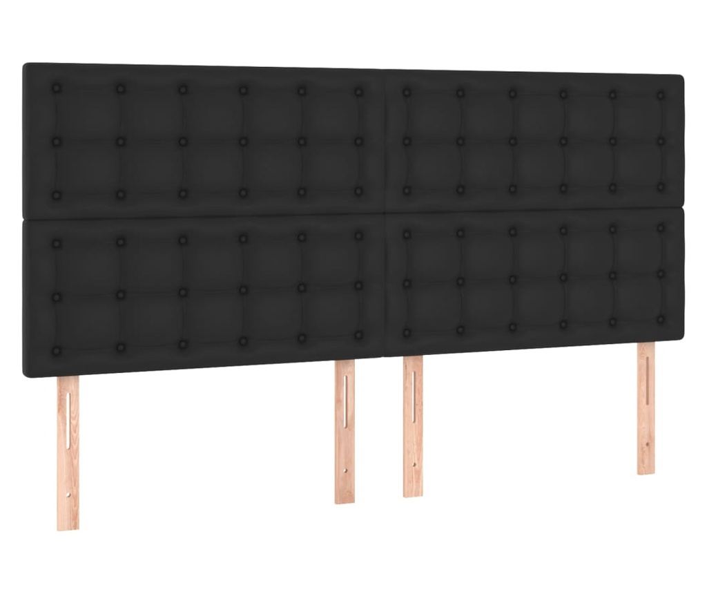 Boxspring krevet s madracem, crni, 180x200 cm, umjetna koža - 6