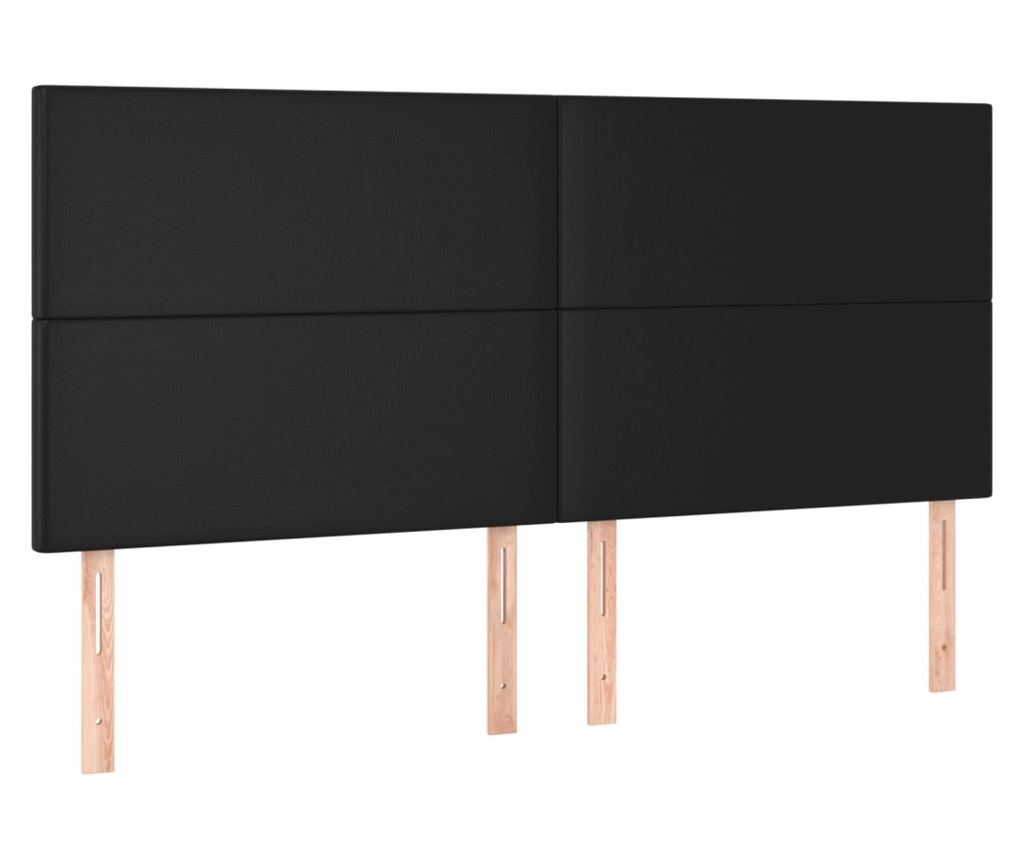 Boxspring krevet s madracem, crni, 180x200 cm, umjetna koža - 6
