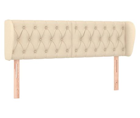 Posteľová doska s krídelkami krémová 147x23x78/88 cm textilný materiál