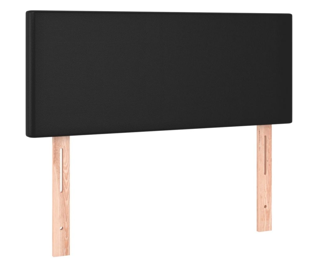Boxspring krevet s madracem, crni, 90x200 cm, umjetna koža - 6
