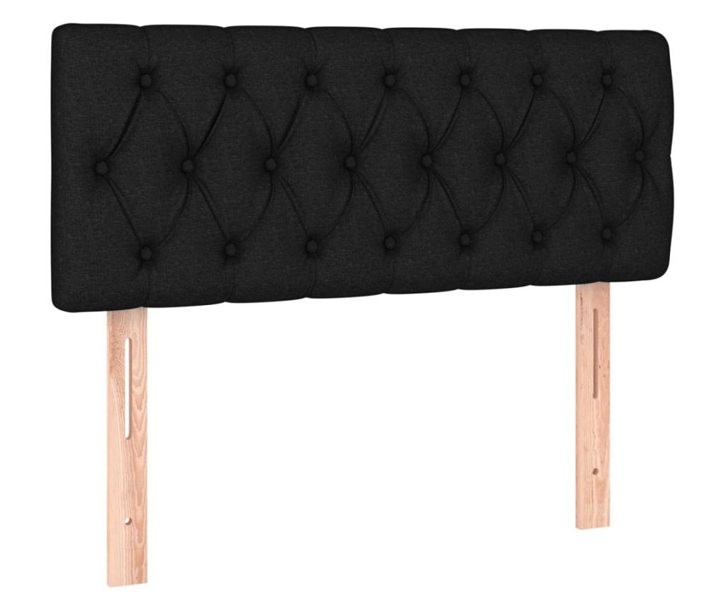 Krevet s oprugama, madracem i LED rasvjetom, crni, 90x190 cm, tekstil - 7