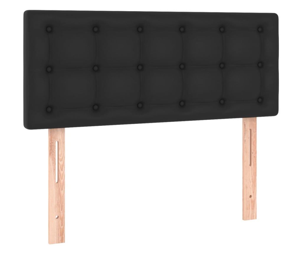Boxspring krevet s madracem, crni, 90x190 cm, umjetna koža - 6